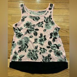 Girls Flower Justice Tank Top Size 12 60% Cotton, 40% Polyester